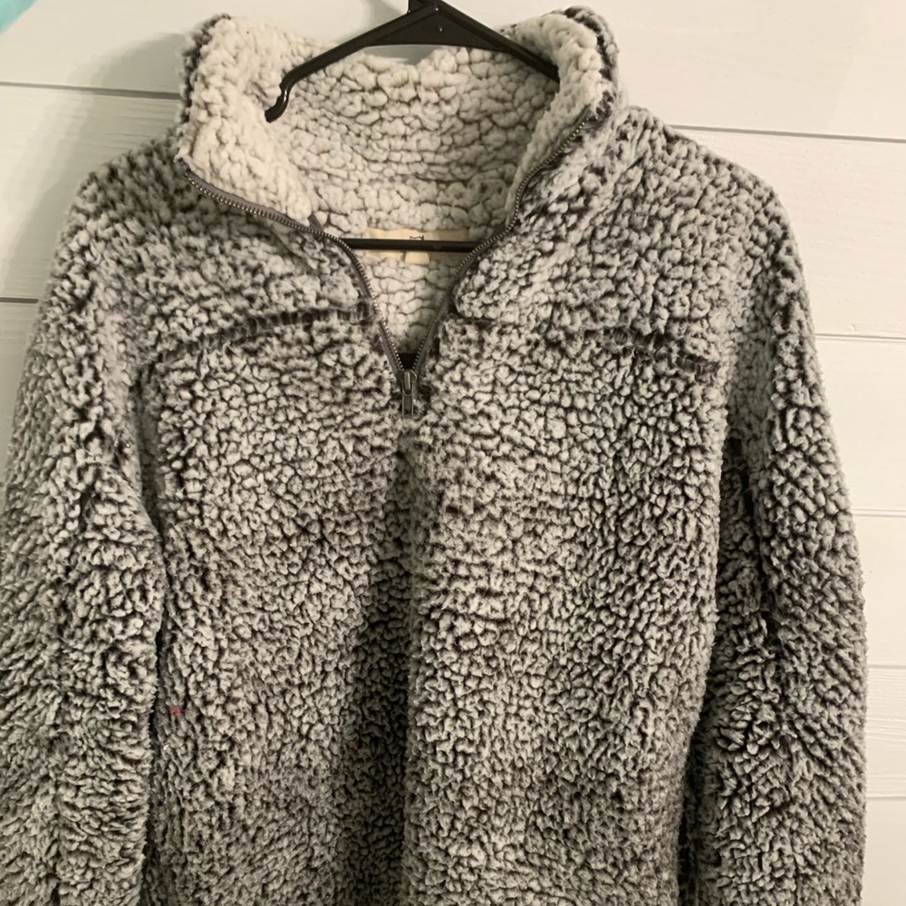 sherpa for winter! super thick & good quality. not worn